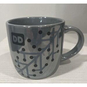 Dunkin Donuts Ceramic Winter Coffee Mug Lt. Gray Pearlescent Snowflake 2014 NEW!